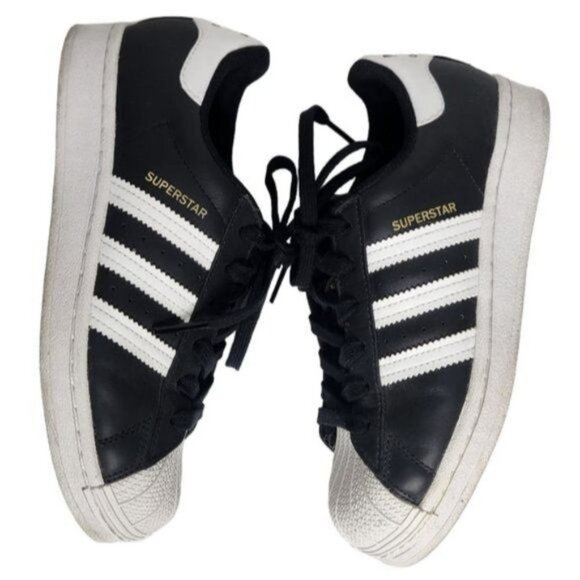 ADIDAS SUPERSTAR Core Black Cloud White Sneakers FV3286 - Picture 7 of 11